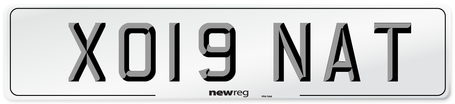 XO19 NAT Number Plate from New Reg